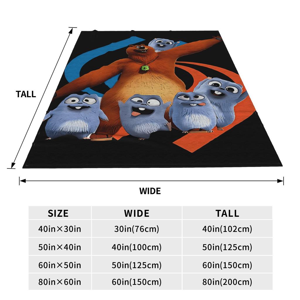 Grizzly and Lemmings Survival Journeys Blanket Quality Soft Throw Blanket Winter Girls Boys Living Room Fashion Bedspread