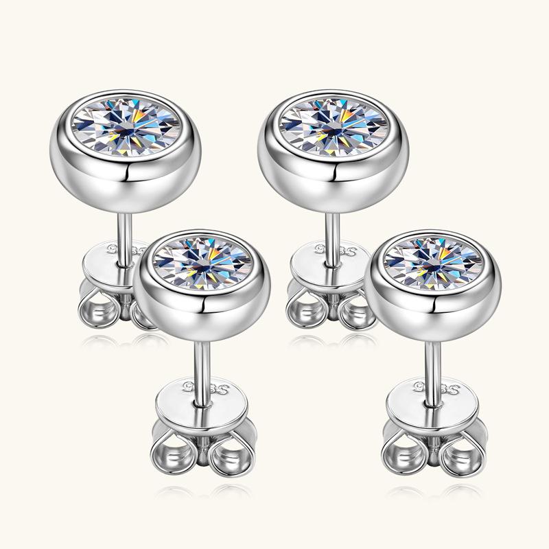 Silvere Glam Самые продаваемые круглые серьги-пусеты с муассанитами, парный стиль «пузырьки», серьги из серебра S925