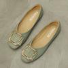 Women's Flat Shoes Spring and Autumn Square Toe Slip-on Ladies Footwear Cheap Clearance Stylish Korean Style Comfortable 39 Shoe