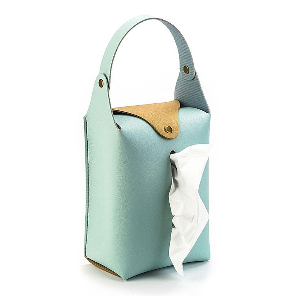 Leather Pu Hanging Paper Holder Toilet Tissue Storage Bag Car Tissue Box Hanging Tissue Cover Bag