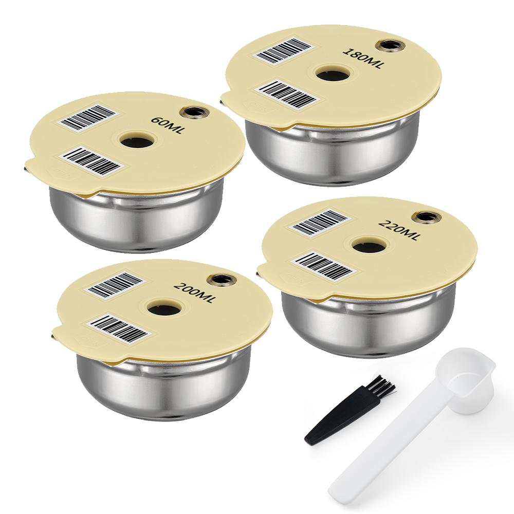Многоразовые капсульные кофейные капсулы для машины BOSCH Tassimo Happy Vivy из нержавеющей стали, многоразовый фильтр для кофеварки 180 мл/220 мл