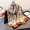 Spring and Summer Thin Printing Simulation Silk Brocade Sunscreen Snow Environment Elegant Rhyme Silk Scarf Long Scarf Shawl Versatile Headscarf Scarf