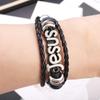 New Multi-Layer Leather Woven Beads Jesus Bracelet Charm Men's Bracelet Fashion Religious Christian Accessories Talisman Jewelry