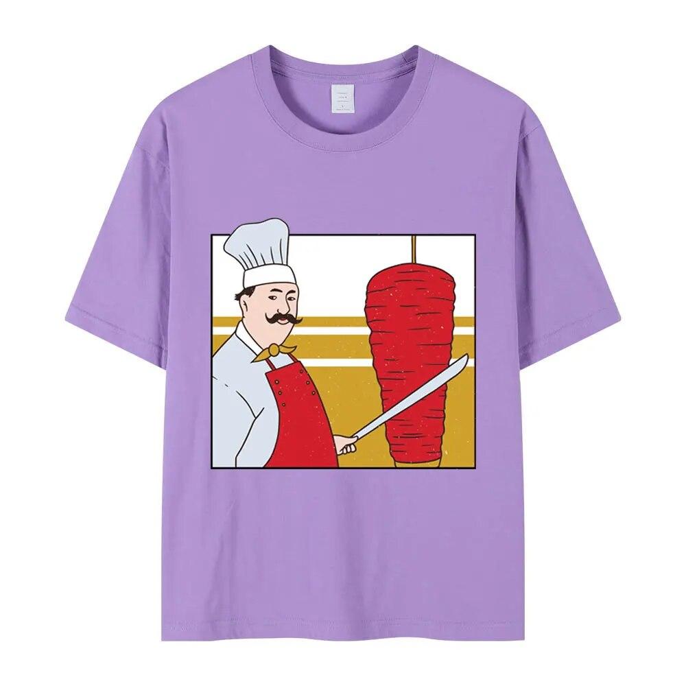 Лидер продаж, забавная футболка с принтом донер-кебаба, унисекс, уличная мода, футболка большого размера, женская футболка унисекс в стиле хип-хоп, футболки из чистого хлопка в стиле Харадзюку