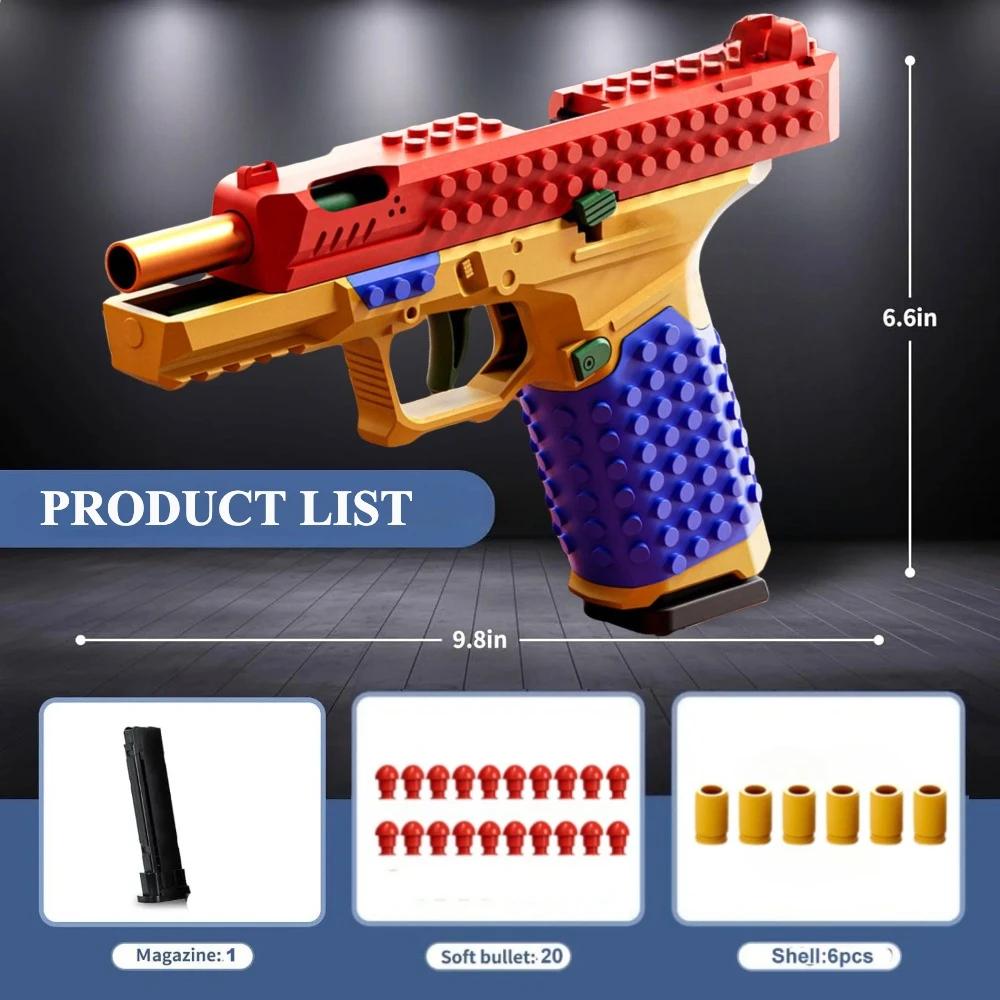 G17 Подвесной игрушечный пистолет Непрерывная стрельба Пистолет с выбрасыванием гильз Airsoft Blowback Пустой уличный пистолет для детей Взрослых