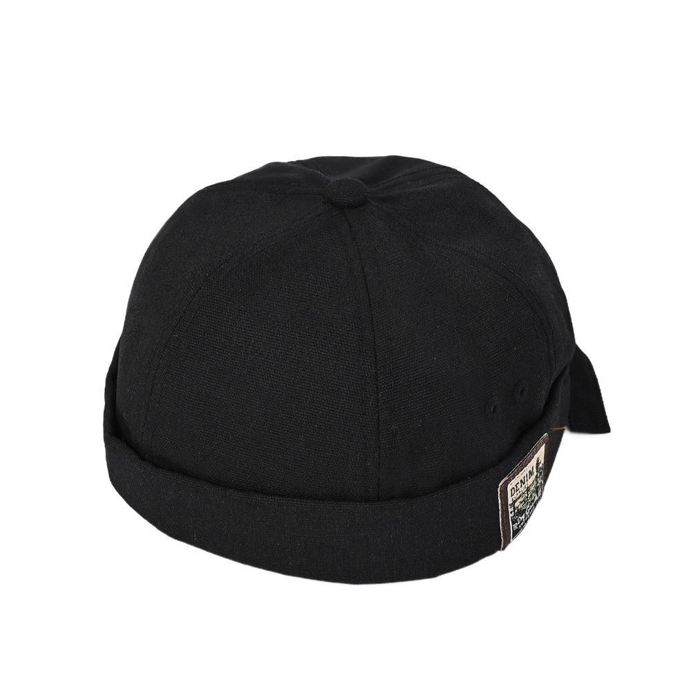 Dome Brimless Hat Unisex Solid Color Bucket Cap Vintage Melon Docker Cap Summer
