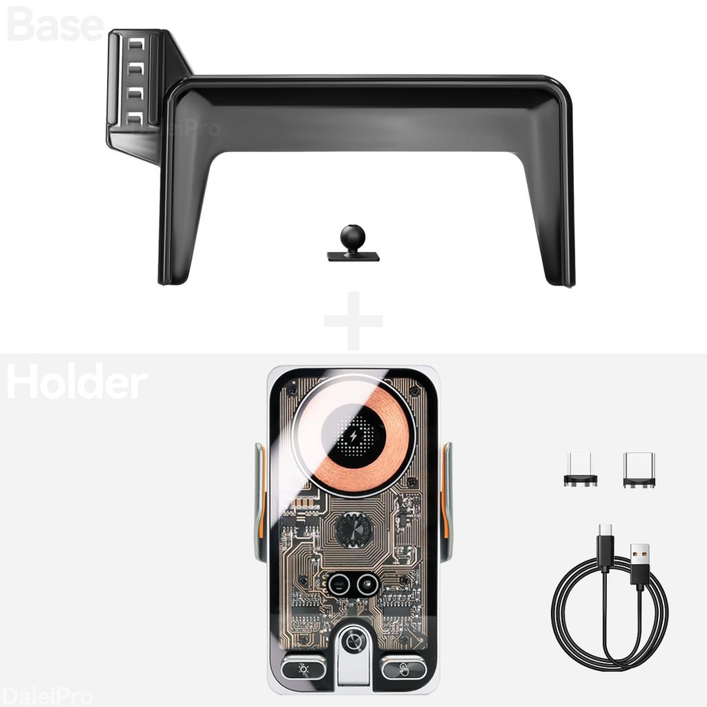 For Volvo EX30 2025 2026 Car Phone Holder Screen Fixed Clip Wireless Charger Custom-fit Phone Screen Base Accessories