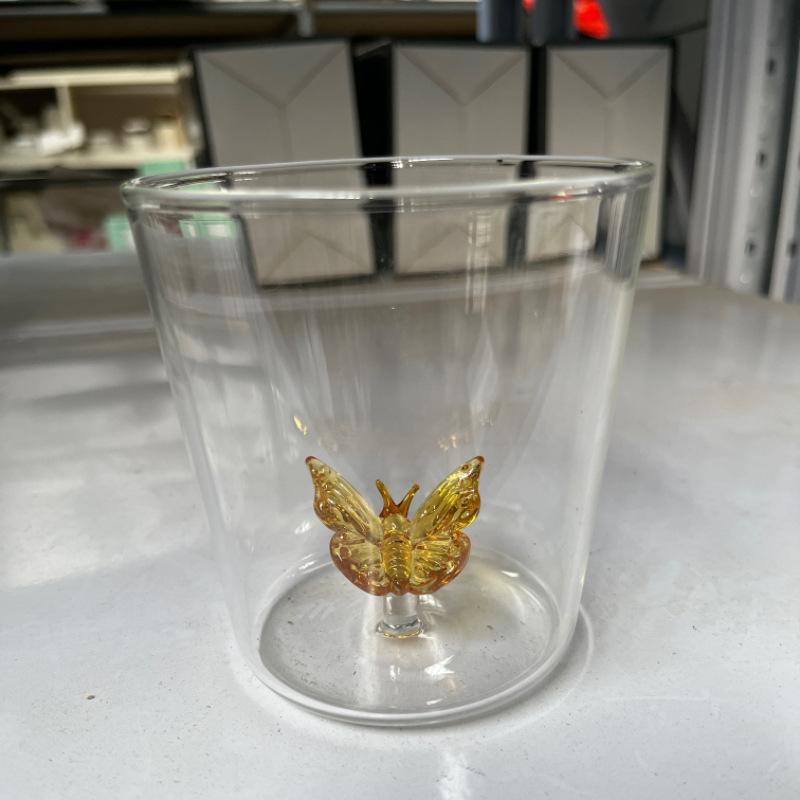 3D Animal Flower Built-in Glass High Borosilicate Glass Heat-resistant Transparent Glass Drinking Cup Milk Coffee Juice Glass