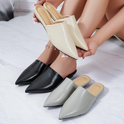 Модные шлепанцы баотоу осень новые с острым носком средней глубины с мягкой подошвой нескользящие износостойкие туфли на каблуке-рюмочке