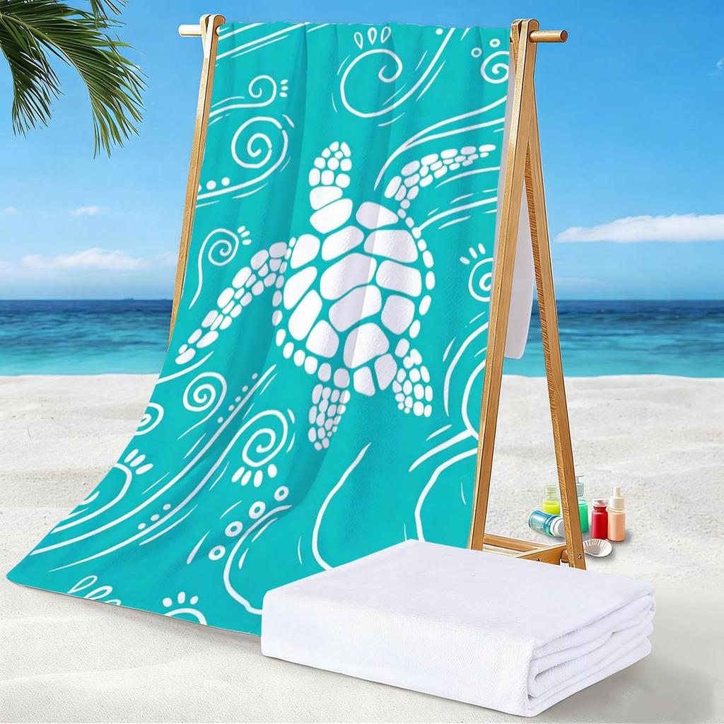 Direct Supply Of Marine Life Terry Printed Beach Towels, Microfiber Swimming Bath Towels