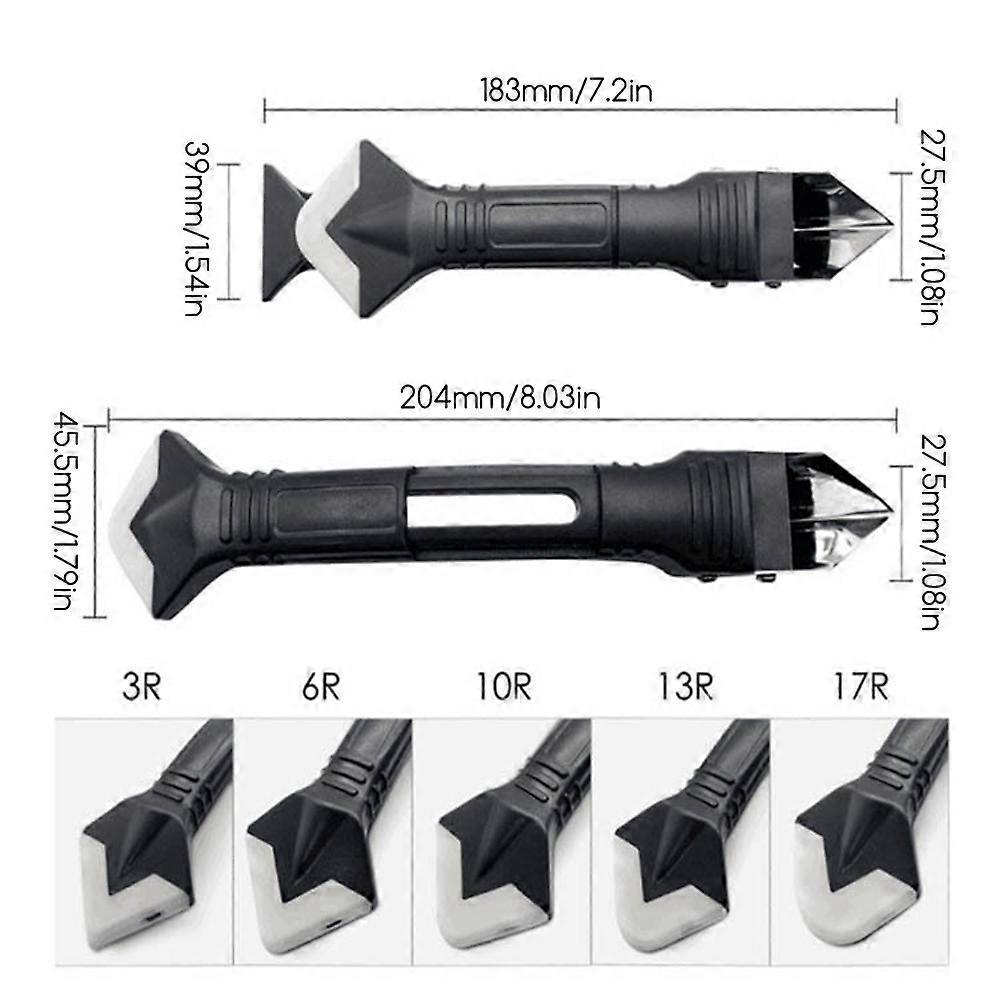 Caulk Remover Scraper, Silicone Caulking Tool, 3 in 1 Grout Remover Tool, Sealant Finishing Tool Grout Removal Scraper Kit
