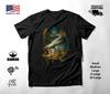 Silver Striped Fish Open Mouth T-Shirt Black Unisex S-2XL