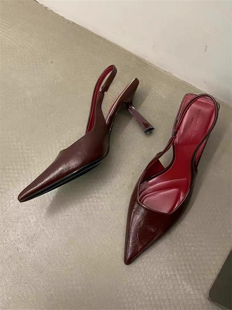 Сексуальные королевские сестры леопардовый принт остроносые туфли на высоком каблуке женские 2024 лето новые французский темперамент тонкий каблук туфли с закрытым носком сандалии