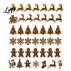 Christmas Reindeer Wall Lights 7Pcs LED Wooden Glowing Christmas Decorations for Deer/Santa Claus/Xmas Entryway Displays