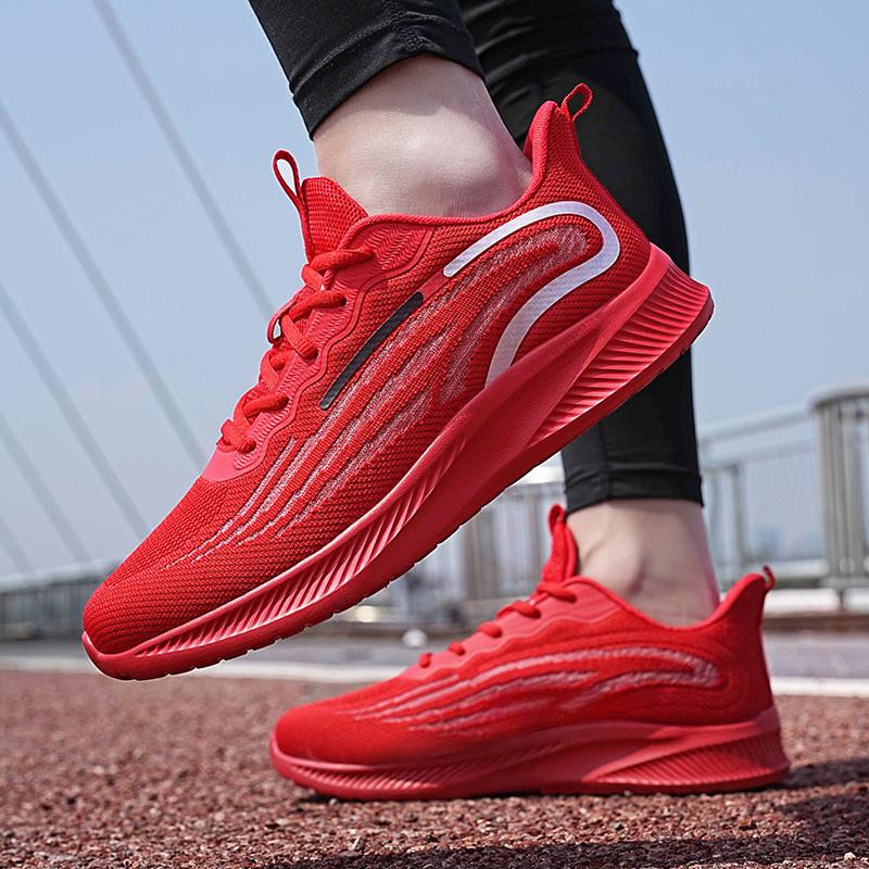 Сетчатые мужские кроссовки, дышащие, летающие, тканые, легкие, студенческие, молодежные, с мягкой подошвой, нескользящие, трендовые, спортивные, повседневные, кроссовки для бега