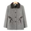 Women's Autumn and Winter Woolen Jacket, Plush Warm Winter Top, Old Lady Clothes