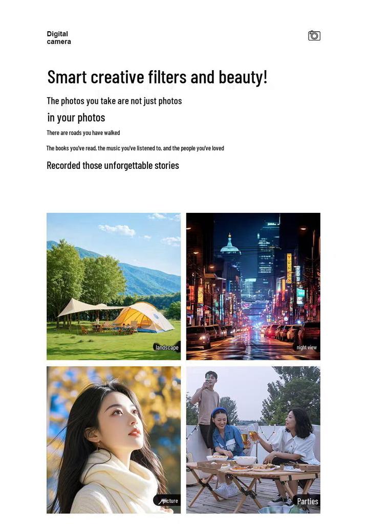 5K HD Dual Screen Portable Student Camera with WiFi Selfie Transfer