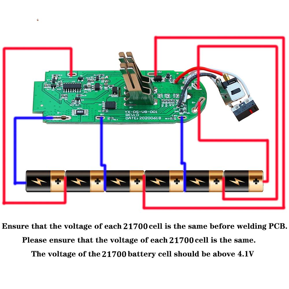 Новый пластиковый корпус для аккумулятора 21700 с платой PCB схемы защиты от заряда для пылесоса Dyson V8 21,6 В Absolute Animal Exclusive