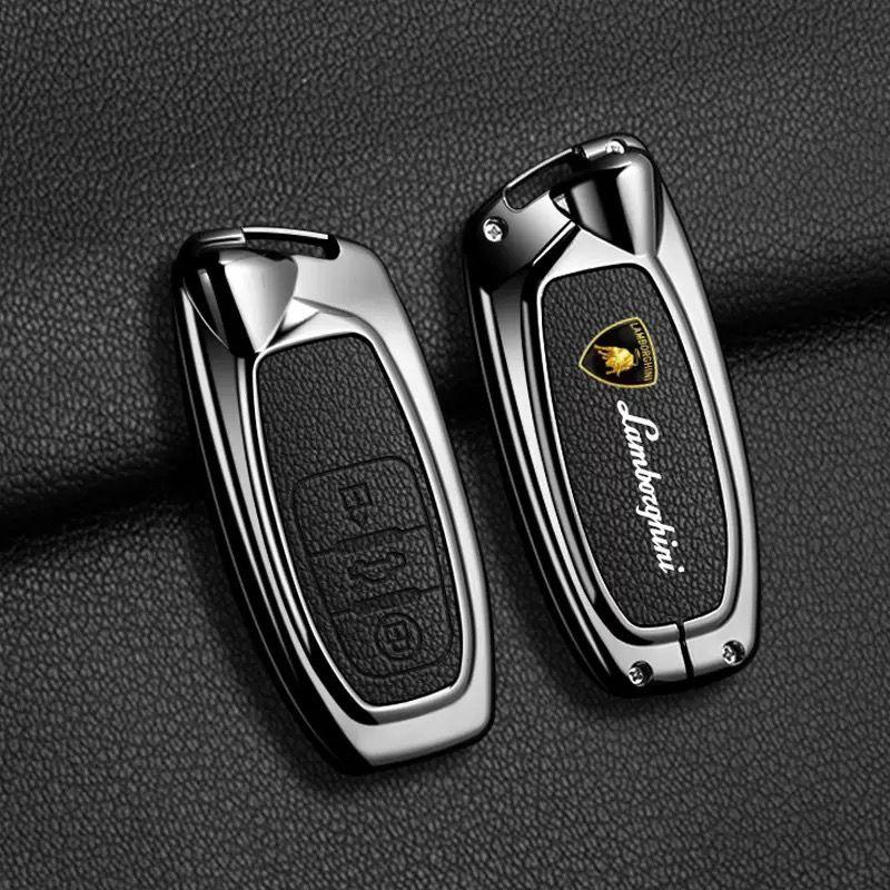 Luxry Leather Zinc Alloy Remote Car Key Cover Protective Case Shell for Lamborghini Urus / Huracan / Aventador Car Accessories ZZ555