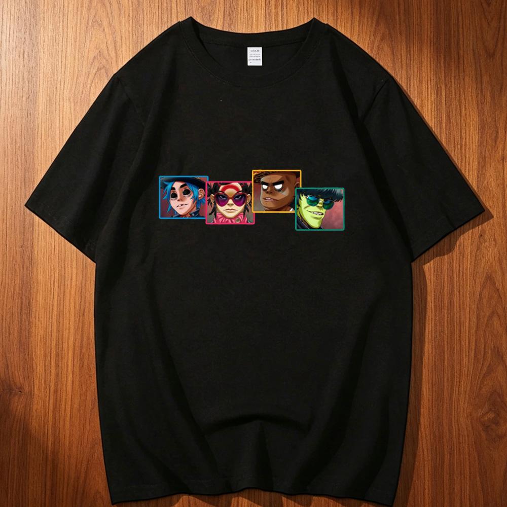 Gorillaz cotton t shirt teen kawaii korean clothes Pop Culture Pastel Gothic top tees Women Yk korean clothes harajuku Graphic