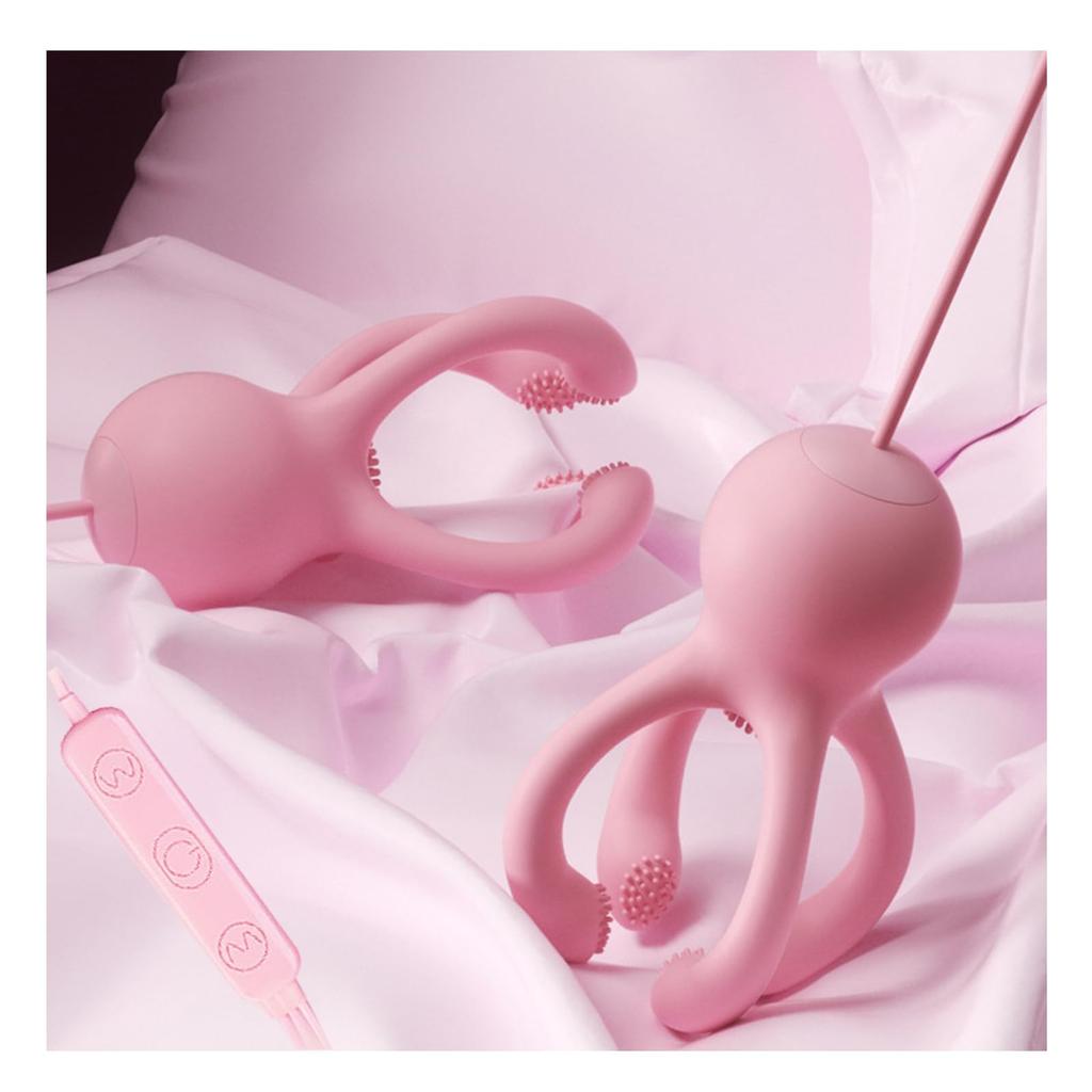 Tsukitoy Nipple Nipple Stimulation Nipple Rotor for Quiet Adult Toy with 18 Vibration Nipple Suitable for SM USB Pink Rotor Vibrator, Clip, 4-Prong