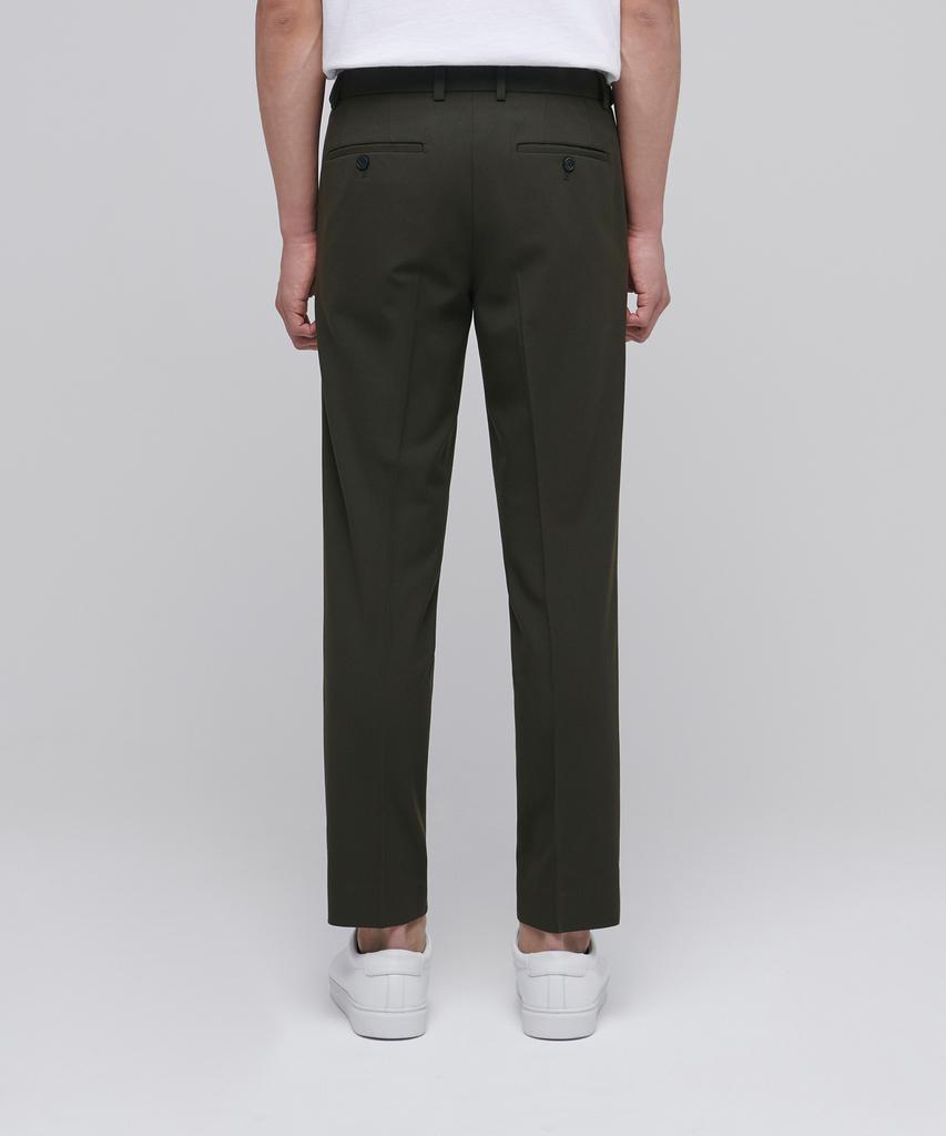 MUSINSA STANDARD Skinny Hidden Elastic Waist Crop Slacks [Khaki]