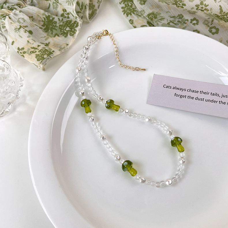 Свежий зеленый галстук, коллекция ожерелья ручной работы из бисера, цепочка на ключицу, дизайн, ниша, колье, ожерелье