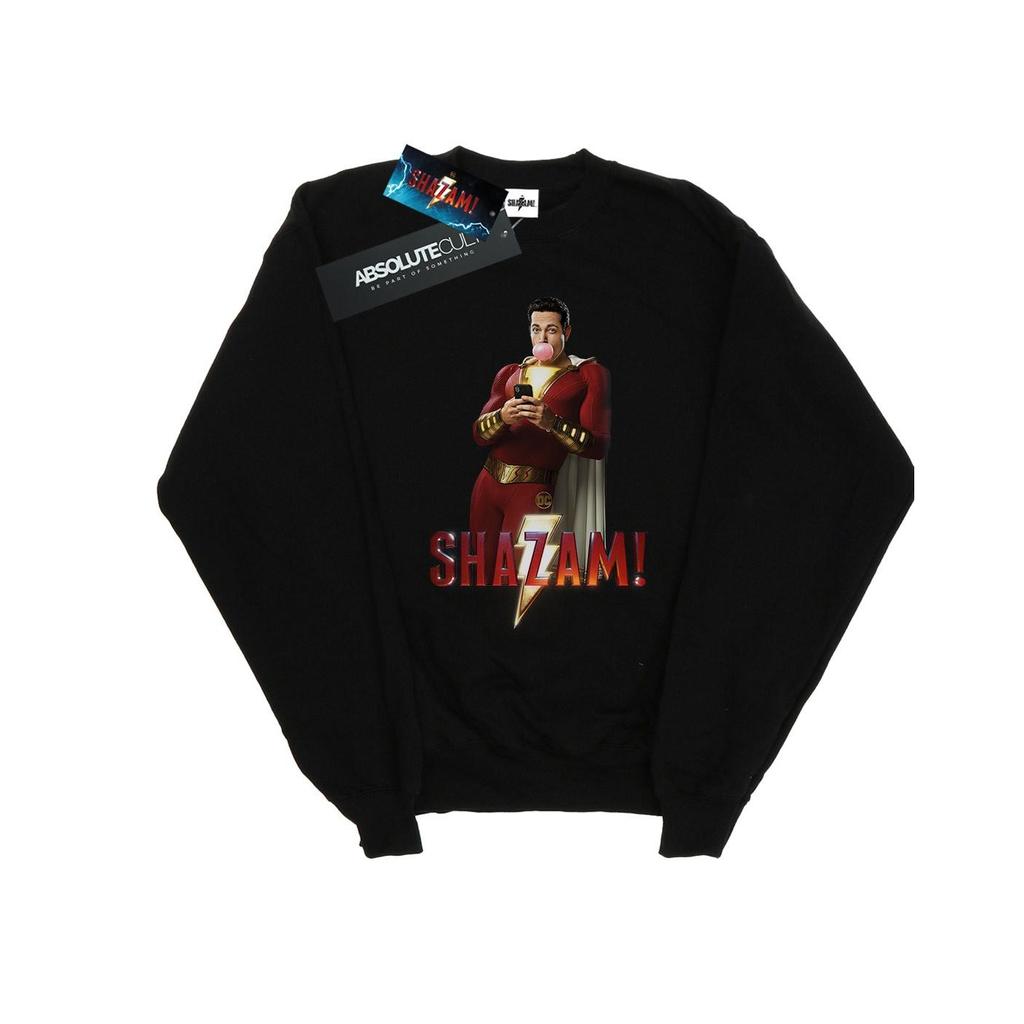 DC Comics Mens Shazam Bubble Gum Sweatshirt