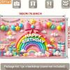 2D Colorful Rainbow & Balloon Happy Birthday Backdrop 2D Photo Background