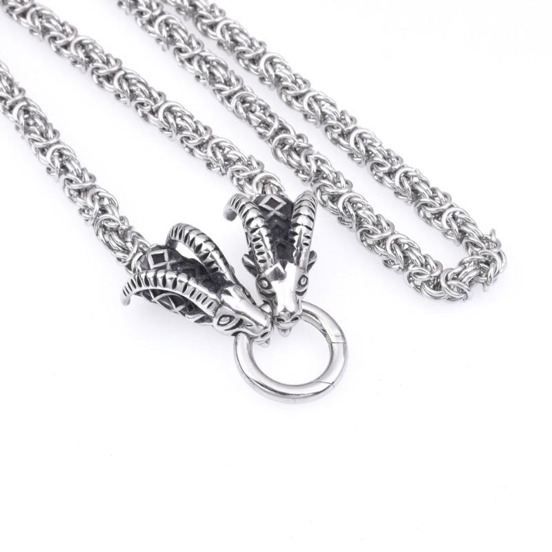 Ожерелье с головой овцы в стиле ретро, ​​ожерелье с подвеской в ​​виде молота из скандинавской мифологии, мужские аксессуары для вечеринок в стиле панк-хип-хоп, подарок на день рождения для друзей