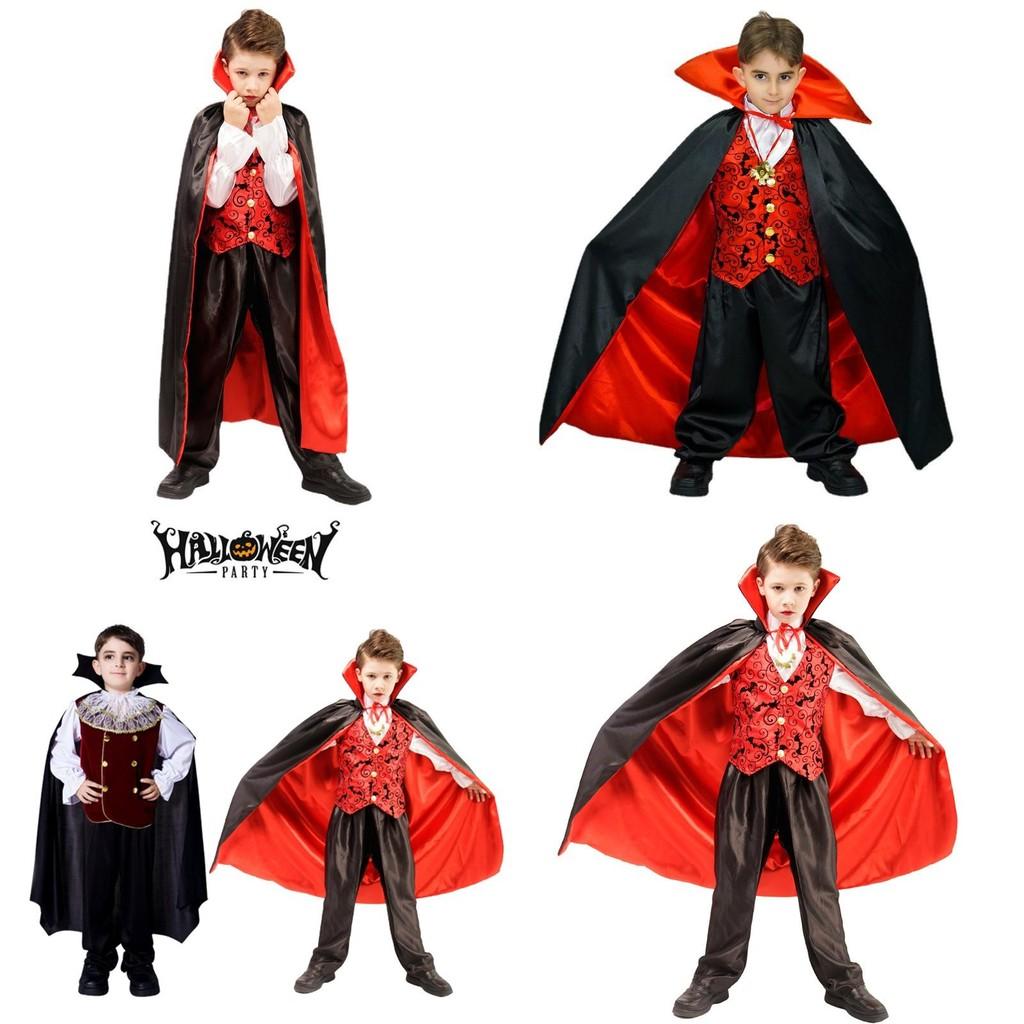 Halloween Cosplay Costume Outfit For Kids Boys Royal Vampire Dracula