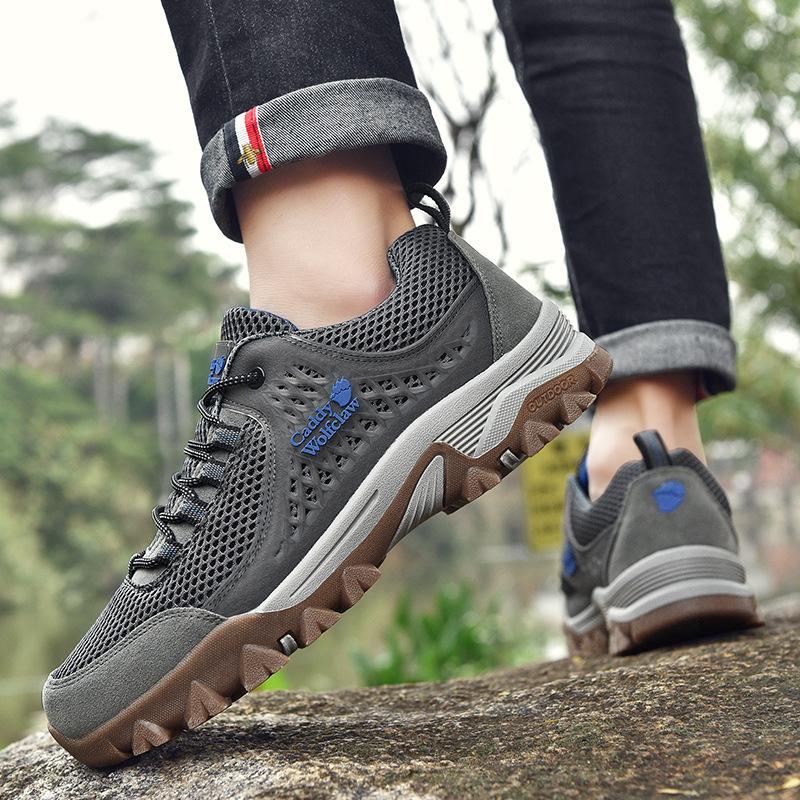 Low-top lace-up wear-resistant work shoes sports and leisure shoes spring outdoor hiking shoes beef tendon soles men's shoes