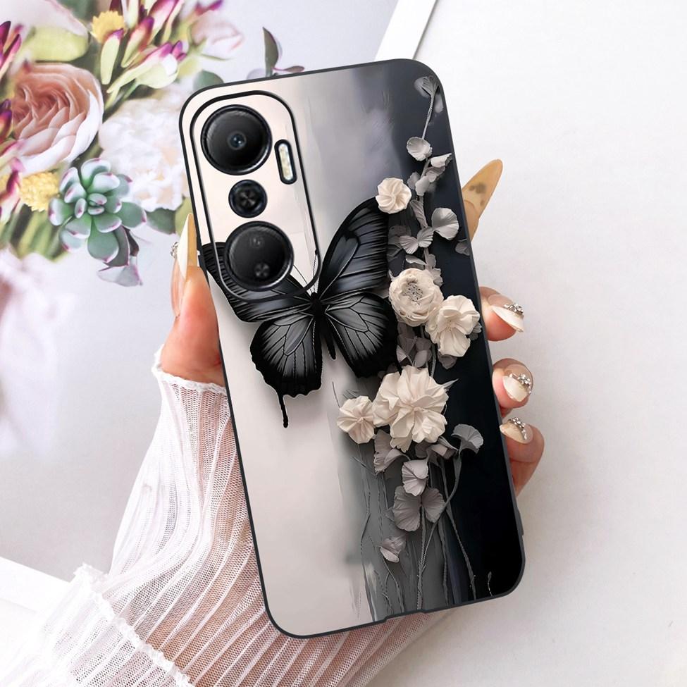 Case For Infinix Hot 20 4G Cover Cute Cat Fashion Butterfly Painted Casing For Infinix X6826 X6826B X6826C