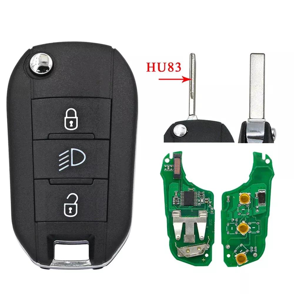 PEUGEOT Remote Key 4A AES HU83 for 3008, 208, 308, 508, 5008, Expert, Partner (2017-2024)