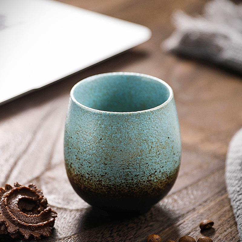 Грубая керамика в японском стиле, обожженная в печи, чашка для послеобеденного чая, кофейная чашка, винтажная имитация дров, чашка ручной работы, чайная чаша, кружка