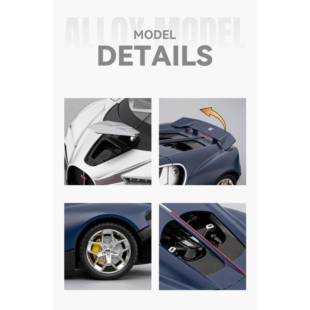 1/24 Bugatti Tourbillon Chiron Сплав Модель Спортивного Автомобиля Литой Металл Гоночные Транспортные Средства Модель Автомобиля Звук и Свет Высокая Симуляция Детский Подарок
