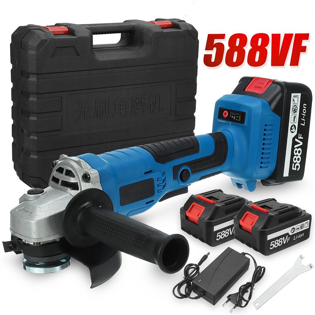 588VF 1580 Вт 125 мм Бесщеточная беспроводная ударная угловая шлифовальная машина DIY Электроинструмент для резки Полировщик для Makita 18 В Батарея