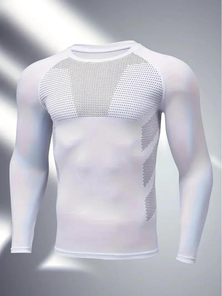 Мужские высокоэластичные быстросохнущие спортивные леггинсы: Футболка для велоспорта Cross-Border PRO с длинным рукавом, впитывающая пот