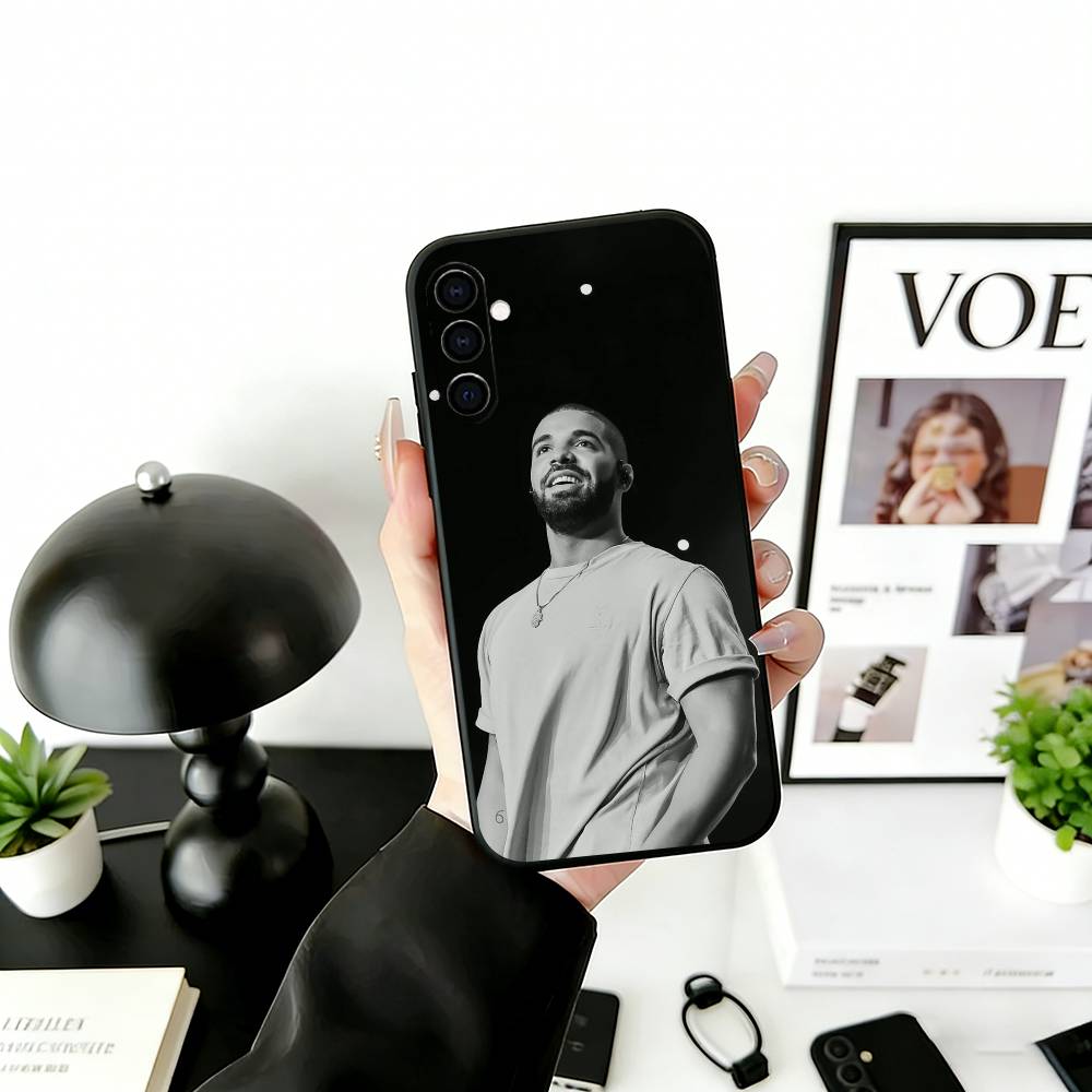 D-Drake S-Style Views Phone Case Black Silicone Soft For Samsung Galaxy A73,A72,A71,A70,A53,A52,A51