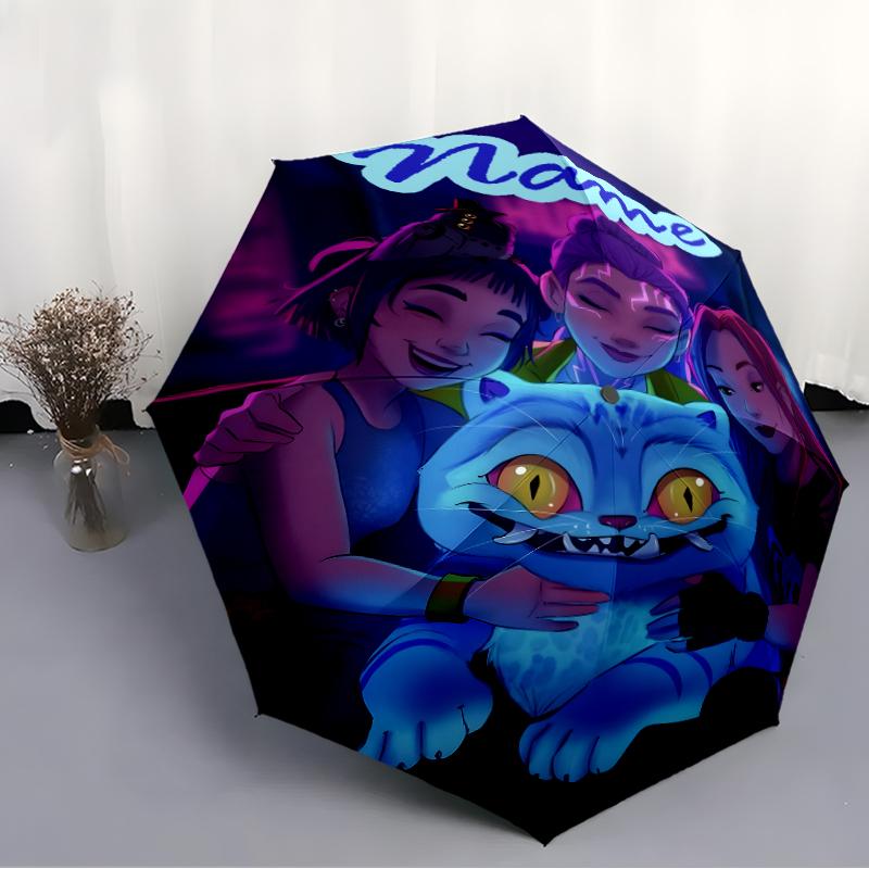 Personalized Name K-KPop Demon Hunters Print Umbrella - Automatic Open/Close, Eight-Rib Durable Frame, Automatic Folding Umbrella
