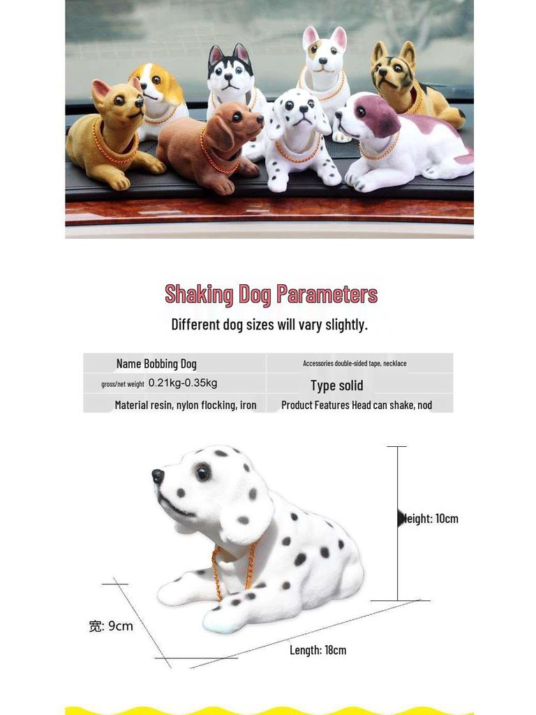 Милый мультяшный песик-бобблхед для украшения интерьера автомобиля