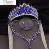 Наборы свадебных украшений с кристаллами в стиле барокко для женщин, роскошная тиара, ожерелье с короной, серьги, свадебное платье невесты, комплект ювелирных изделий для выпускного вечера в Дубае