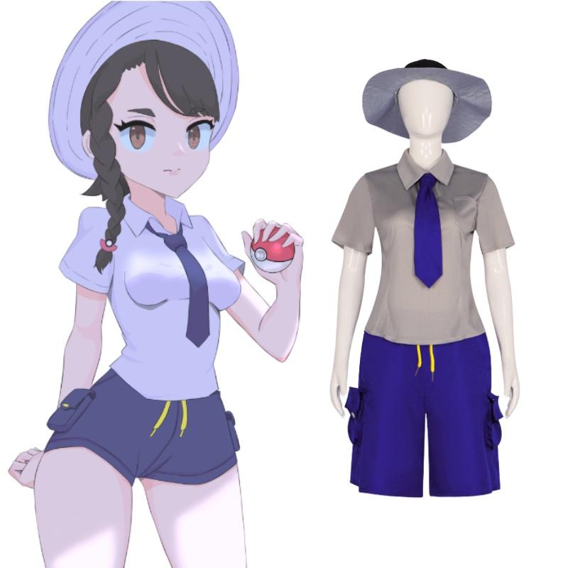 Комплект костюма для косплея Флориана и Джулианы из Pokemon Scarlet And Violet для Хэллоуина и сценических выступлений