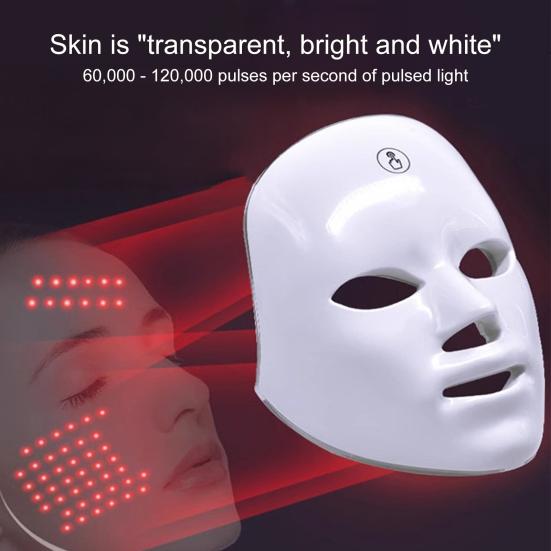 LED Photon Therapy Mask Red Blue Light Facial Device for Acne Wrinkle Reduction Rechargeable Anti-Aging Skincare for Home Use