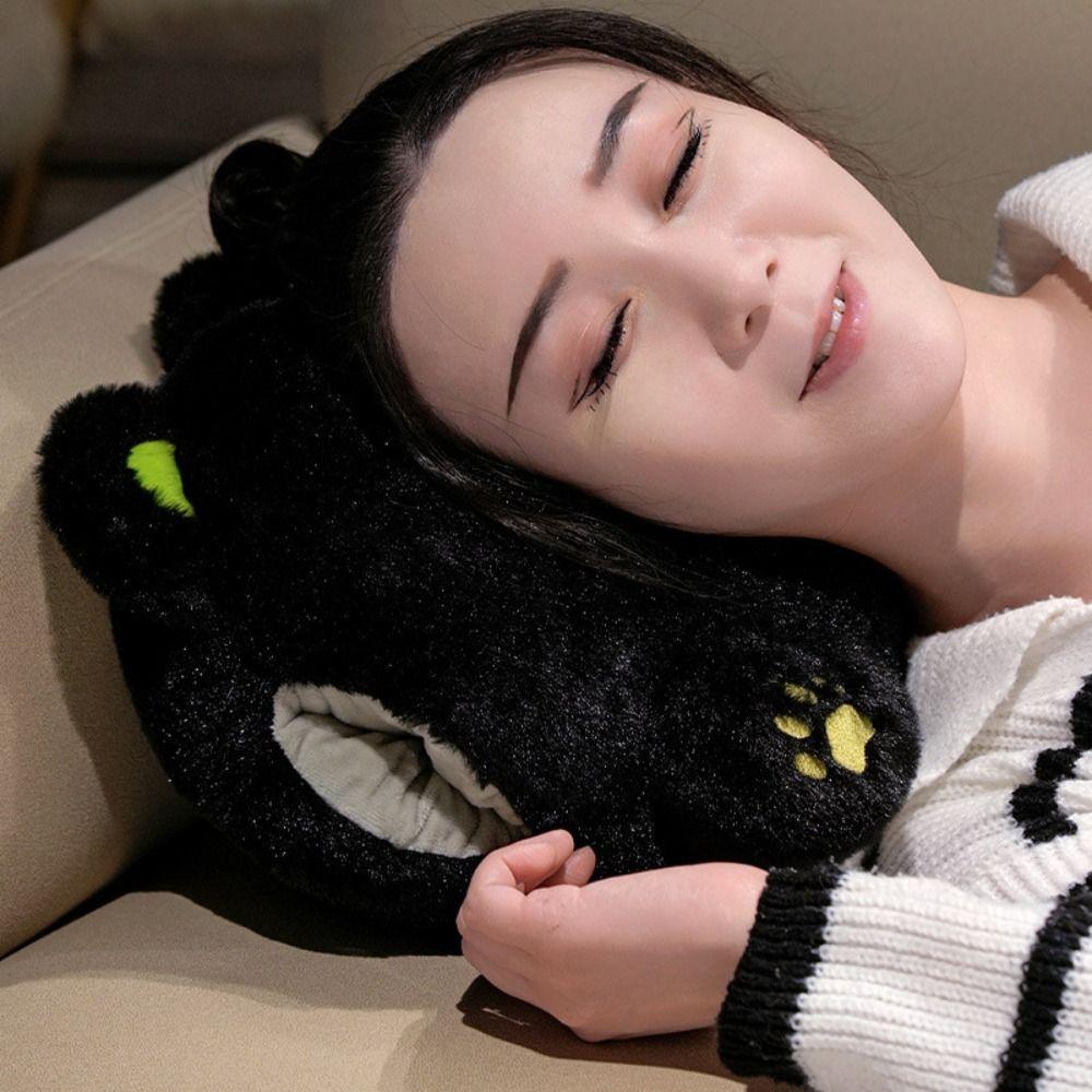 PP Cotton White Cat Plush Pillow Smile Black Cat Plush Doll Calico Cat Plush Toys Home Decor