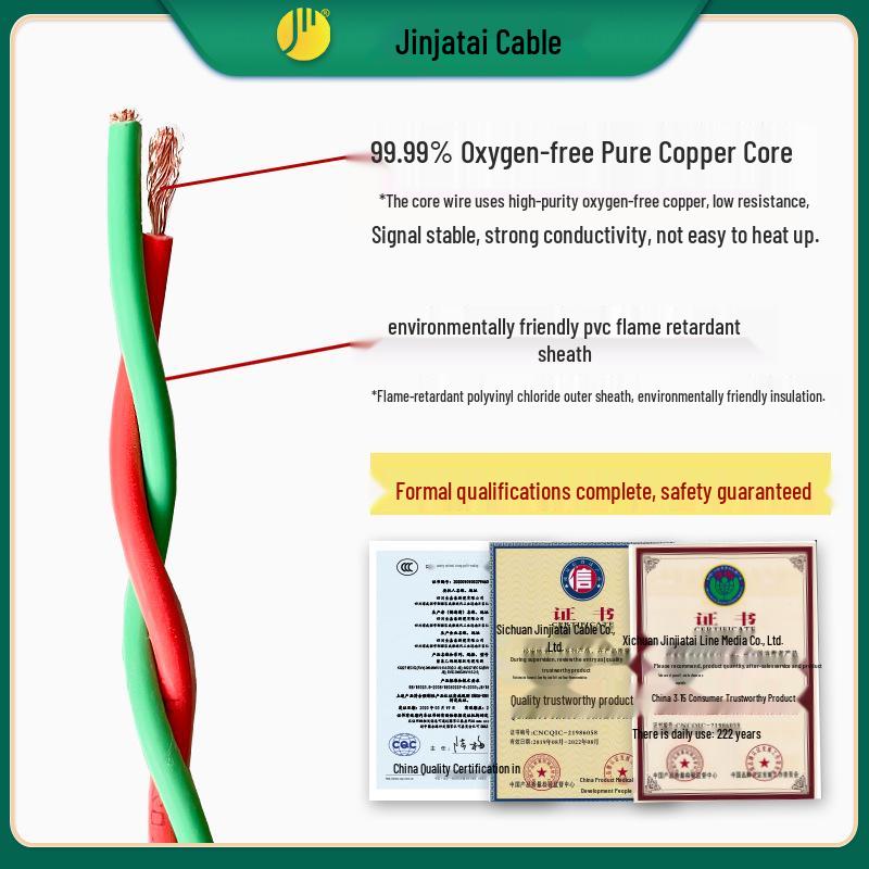 Copper Core PVC Insulated Flexible Stranded Wire RVS 2*1.5mm