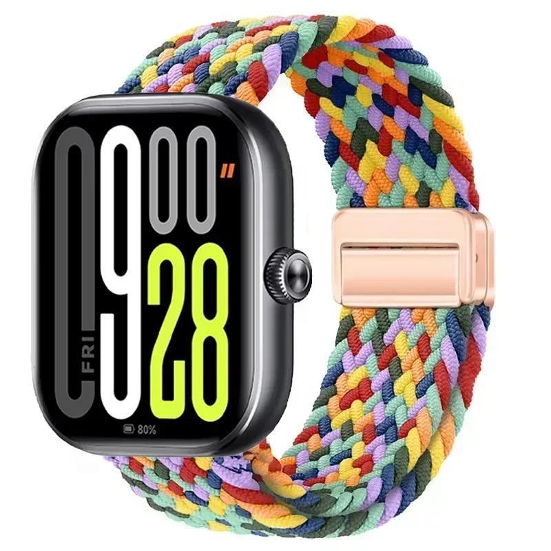 Магнитная петля для Xiaomi Redmi Watch 4 5 Ремешок Регулируемый Плетеный Спортивный Нейлоновый Сменный браслет для Miband 8 pro/9 pro ремешок