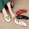 Summer Fashion Women Shoes Genuine Leather Sandals Slides Retro Flowers Closed Toe Female Loafers Flats Shoes Sandalias WSH3366