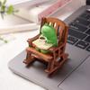Whimsical Frog Rocking Chair Desktop Ornament Ideal For Office Decor Charming Healing Figure
