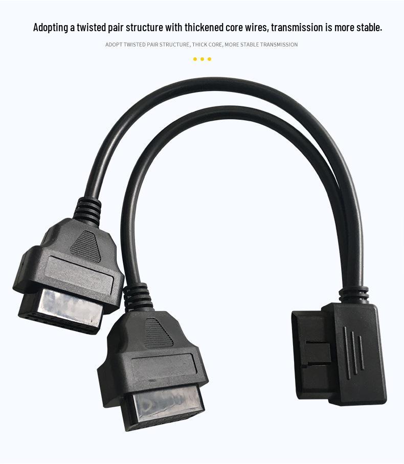 Удлинительный кабель OBD2 с двойным портом для диагностики автомобиля